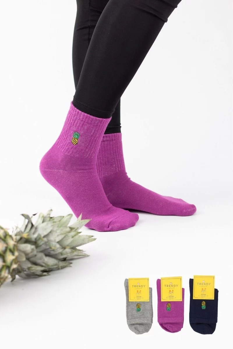 Γυναικείες Ημίκοντες Κάλτσες Trendy PINEAPPLE II 3 ζευγάρια