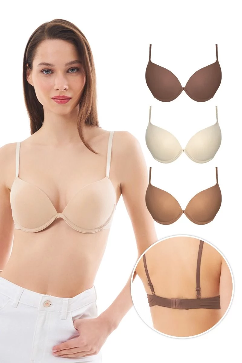Γυναικείο Push Up σουτιέν 3 Τεμάχια τρεις nude αποχρώσεις