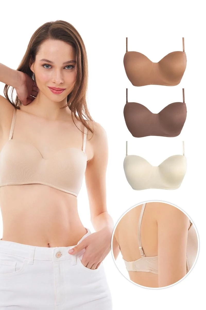 Σουτιέν Strapless "CottonHill" MARA 3 Τεμάχια