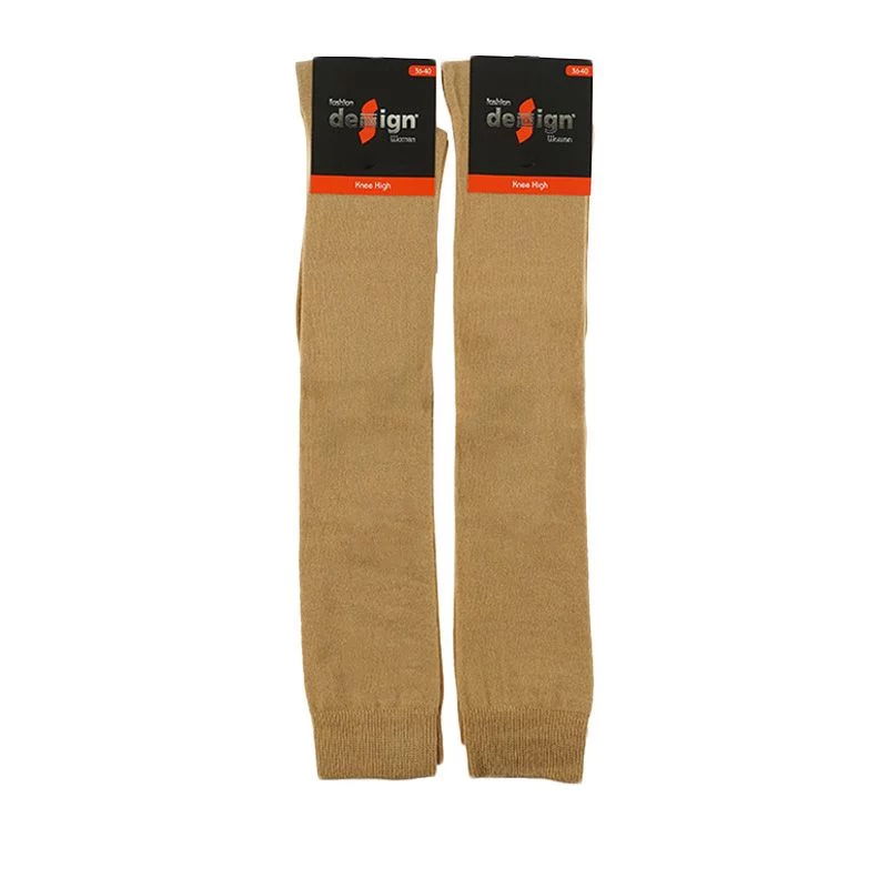 Κάλτσες Knee-High "Design" BEIGE 2 ζευγάρια