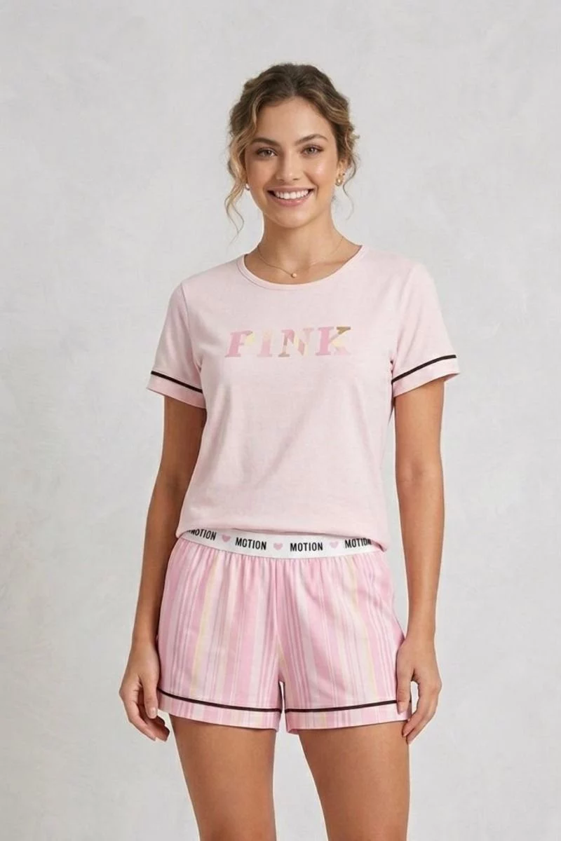Γυναικεία Πιτζάμα με Σορτσάκι "Ipektenim" PINK