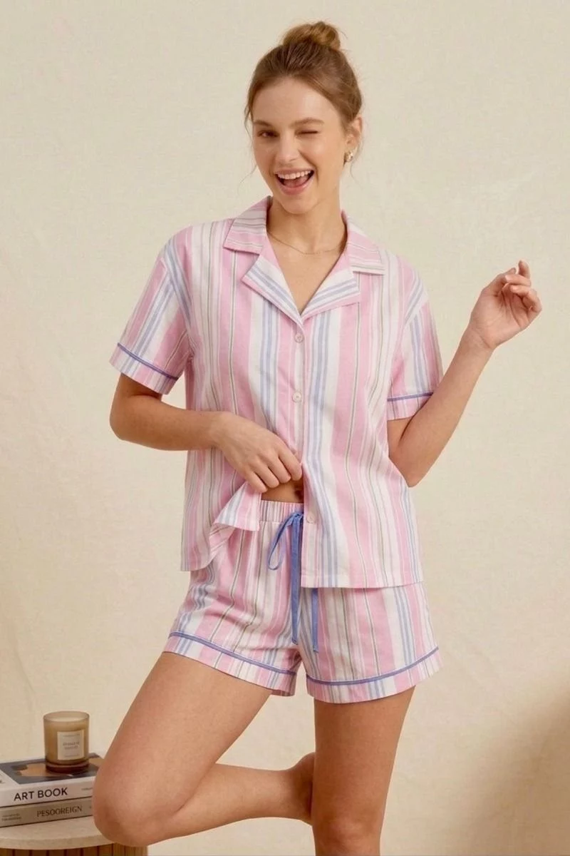 Γυναικεία Πιτζάμα με Σορτσάκι "Ipektenim" STRIPES