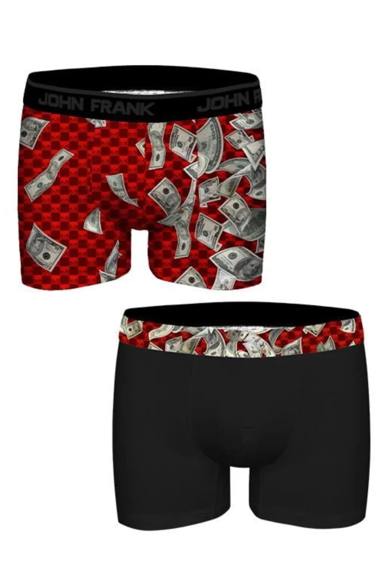 Ανδρικά Boxers John Frank "DOLLARS Βαμβακερά 2 Τεμάχια
