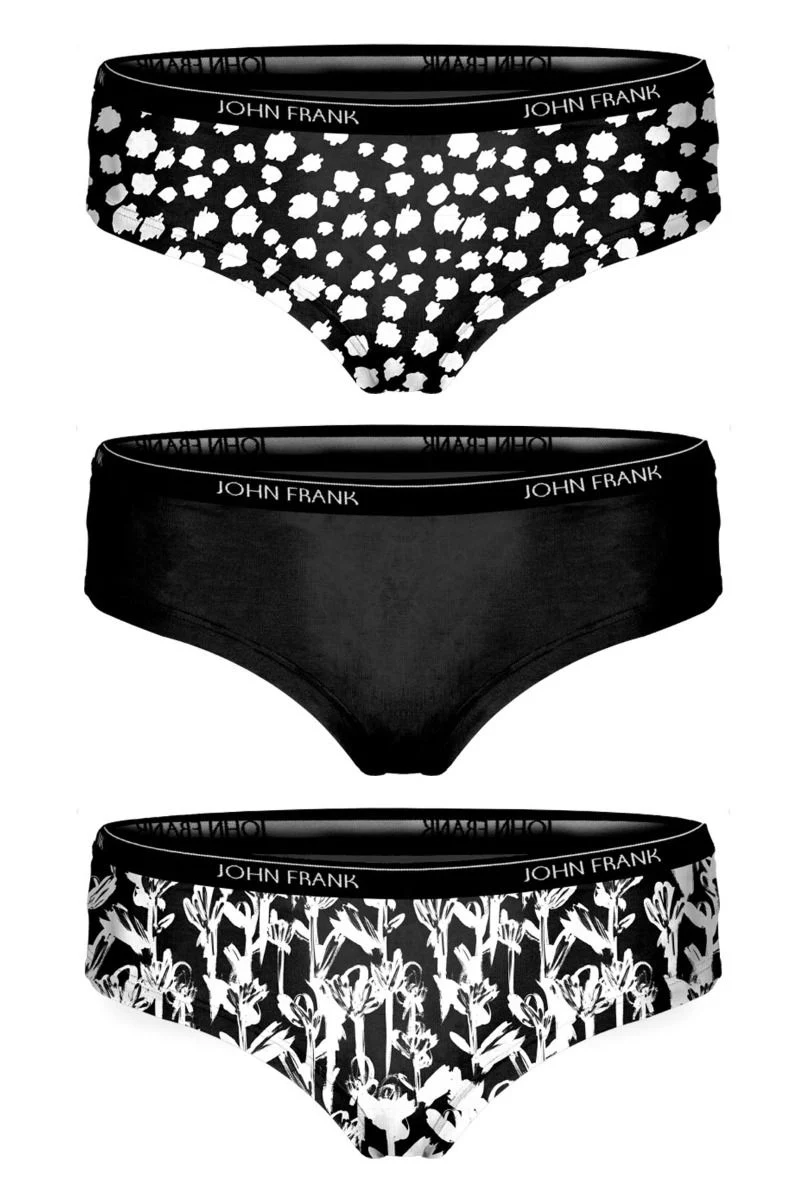 Γυναικεία Hipster John Frank "BLACK WHITE III" 3 τεμάχια