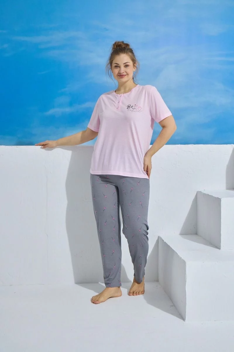 Πιτζάμα Plus Size "PijaMood" BE YOU