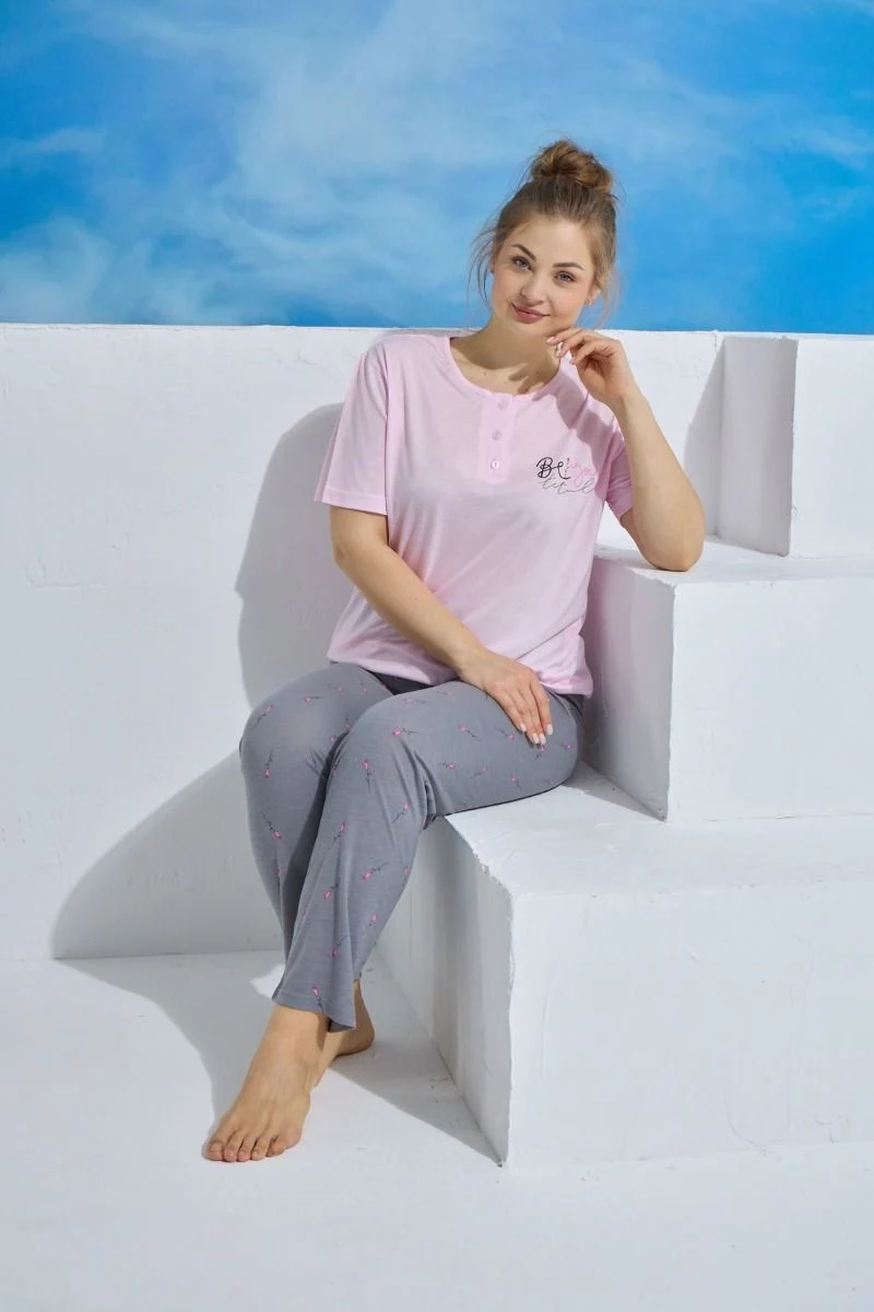 Πιτζάμα Plus Size "PijaMood" BE YOU