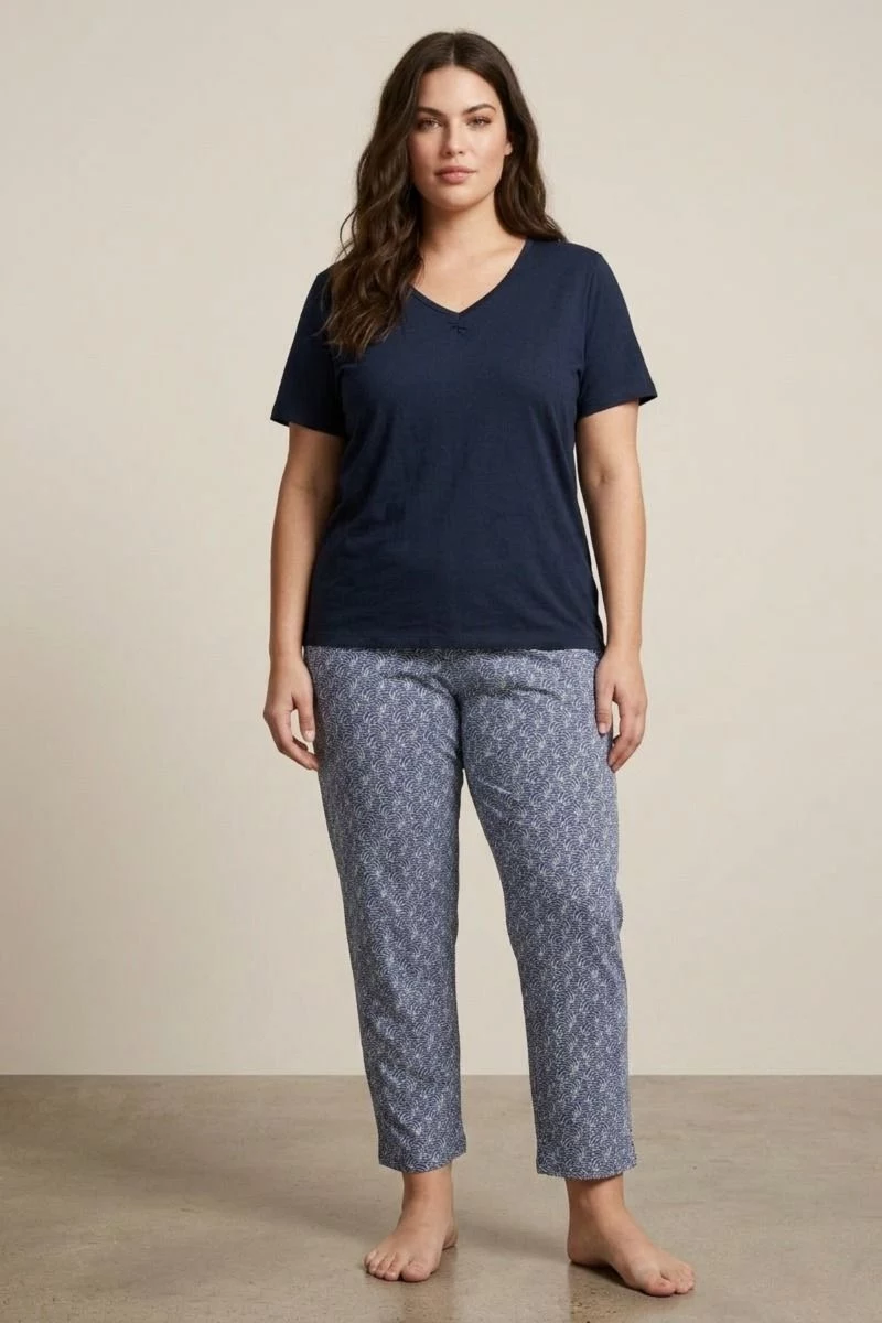 Γυναικεία Πιτζάμα Plus Size "Siyah Inci" LANA