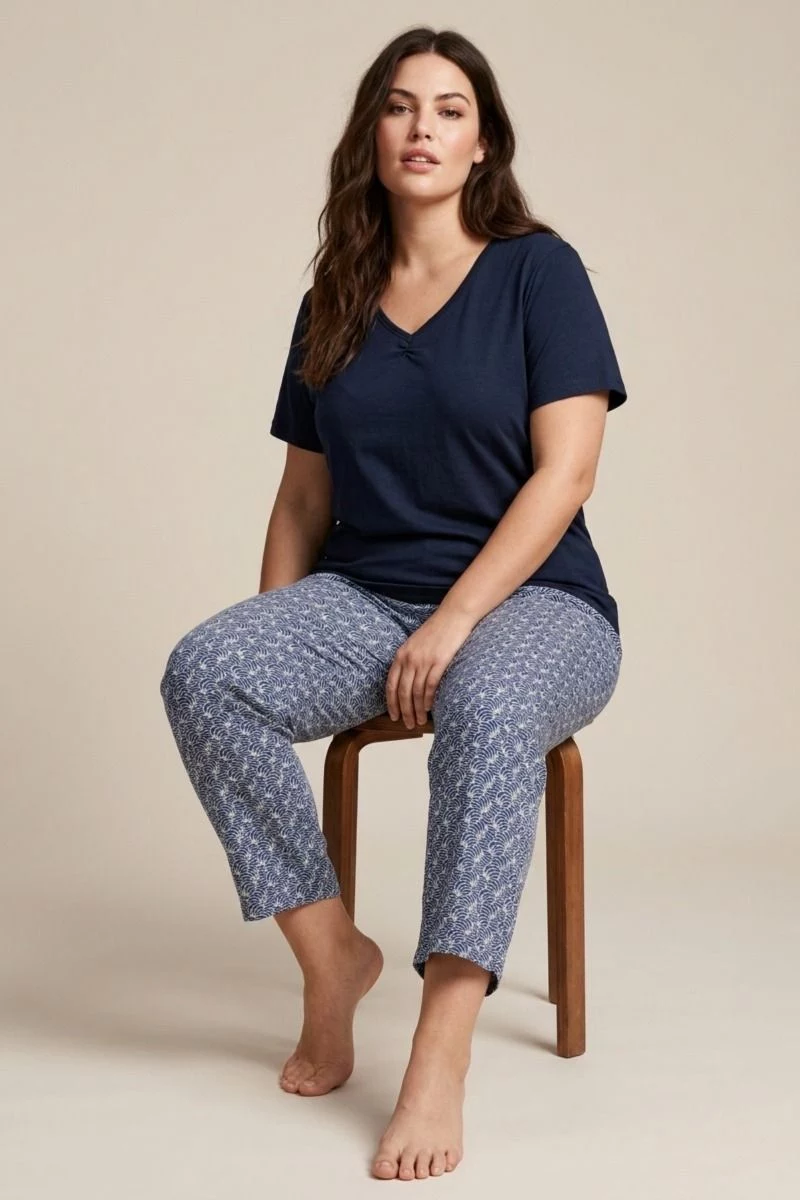 Γυναικεία Πιτζάμα Plus Size "Siyah Inci" LANA