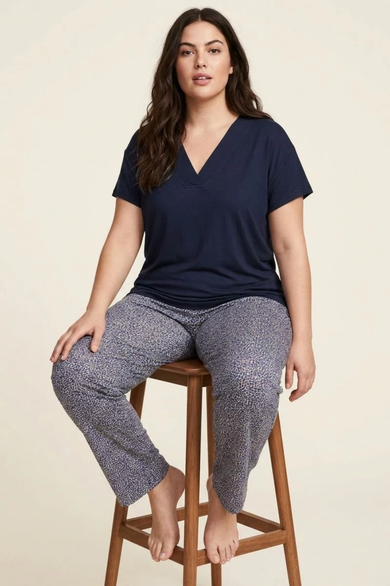 Γυναικεία Πιτζάμα Plus Size "Siyah Inci" BILLIE