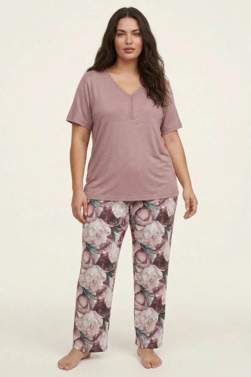 Γυναικεία Πιτζάμα Plus Size "Siyah Inci" EMMA