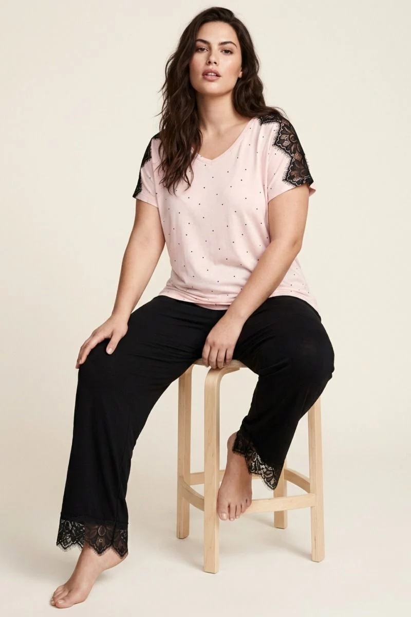 Γυναικεία Πιτζάμα Plus Size "Siyah Inci" MAIRA