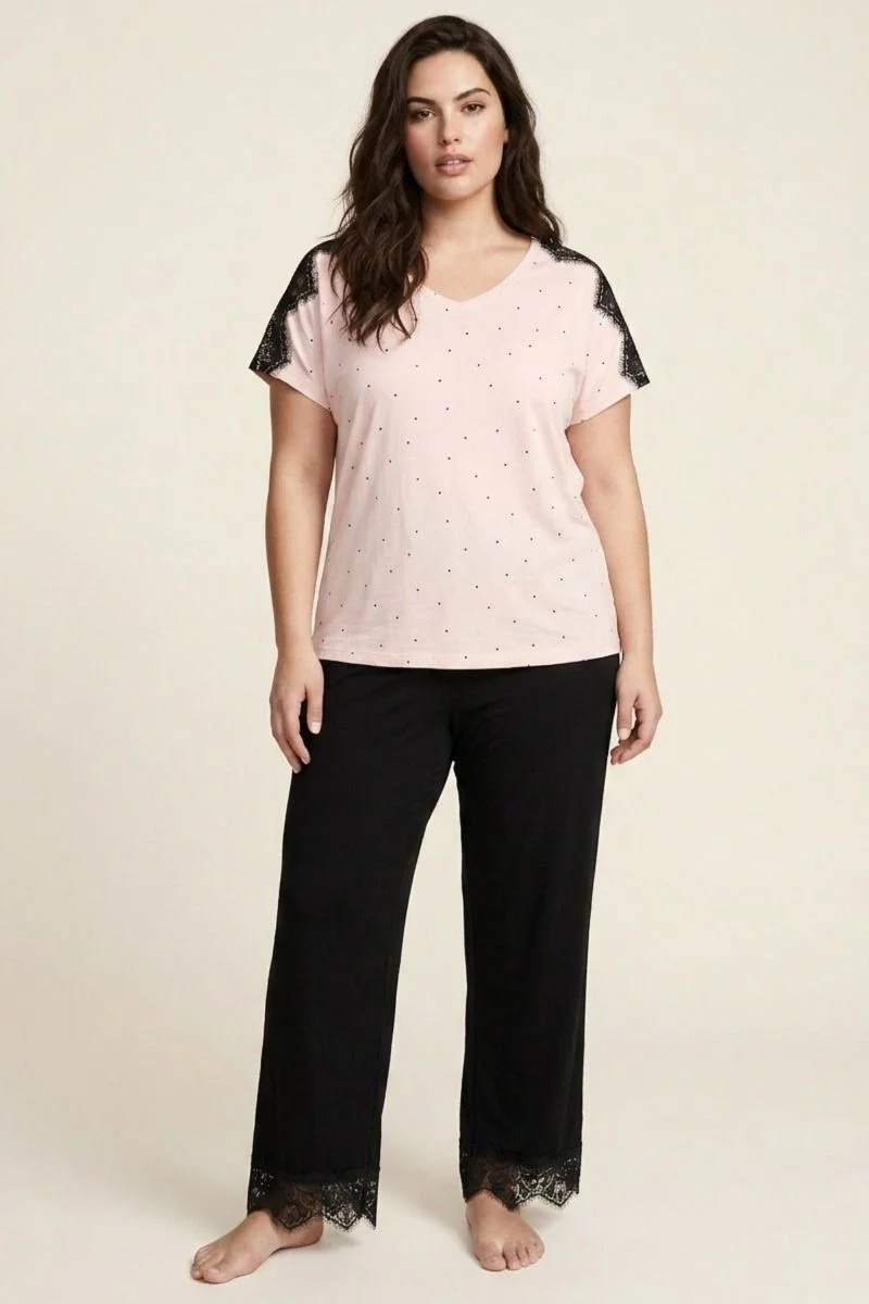 Γυναικεία Πιτζάμα Plus Size "Siyah Inci" MAIRA