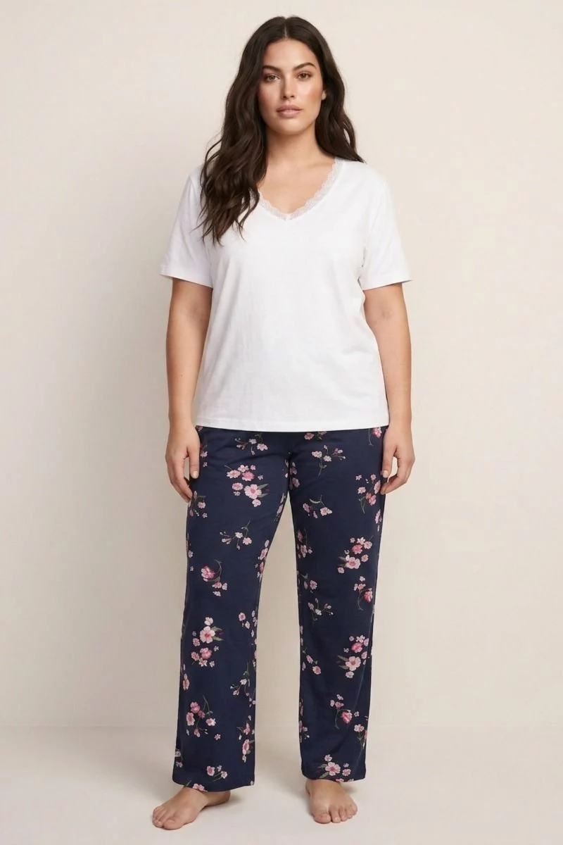 Γυναικεία Πιτζάμα Plus Size "Siyah Inci" KARINA II