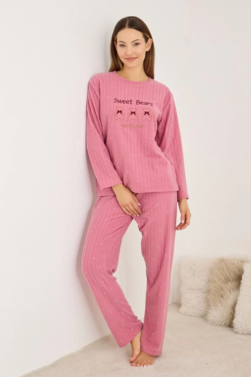 Γυναικεία Πιτζάμα Fleece "Siyah Inci" SWEET BEARS