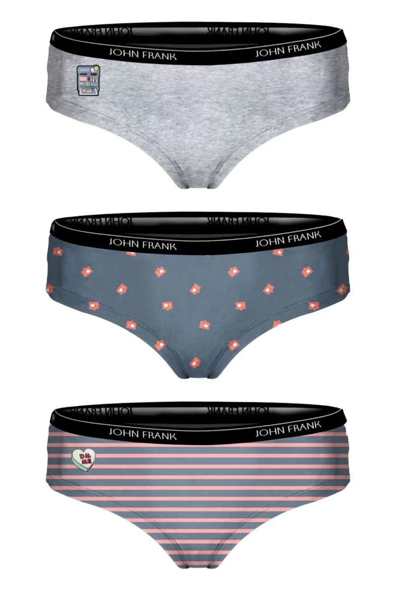 Γυναικεία Hipster John Frank "GOOD VIBES III" 3 τεμάχια
