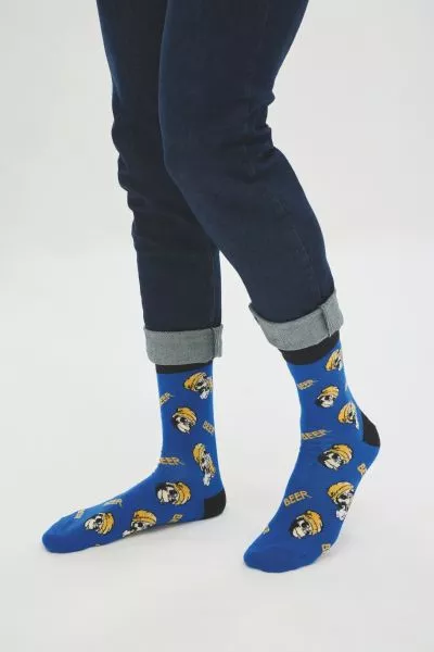 Ανδρικές Fashion Κάλτσες SOMA Βαμβακερές μπλε χρώμα με σχέδια