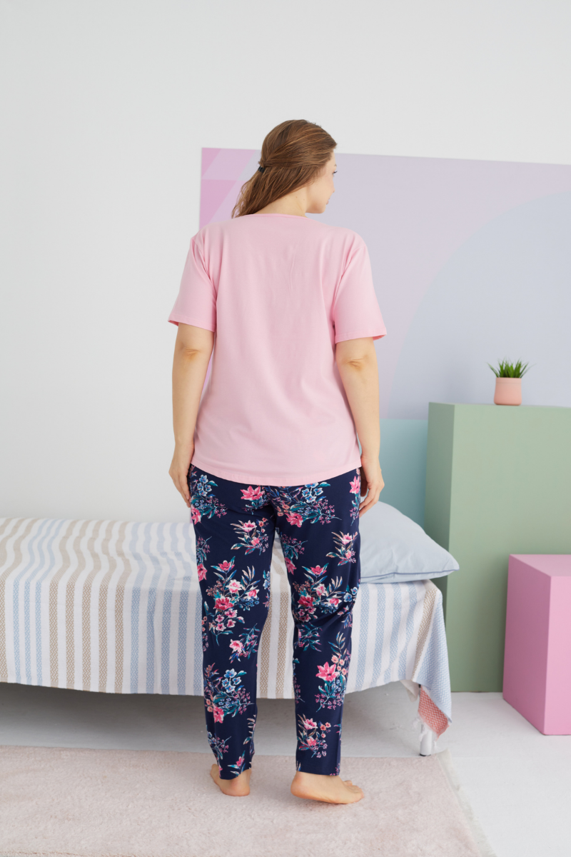 Γυναικεία Καλοκαιρινή Πιτζάμα Plus Size Sexen KIND Βαμβακερή