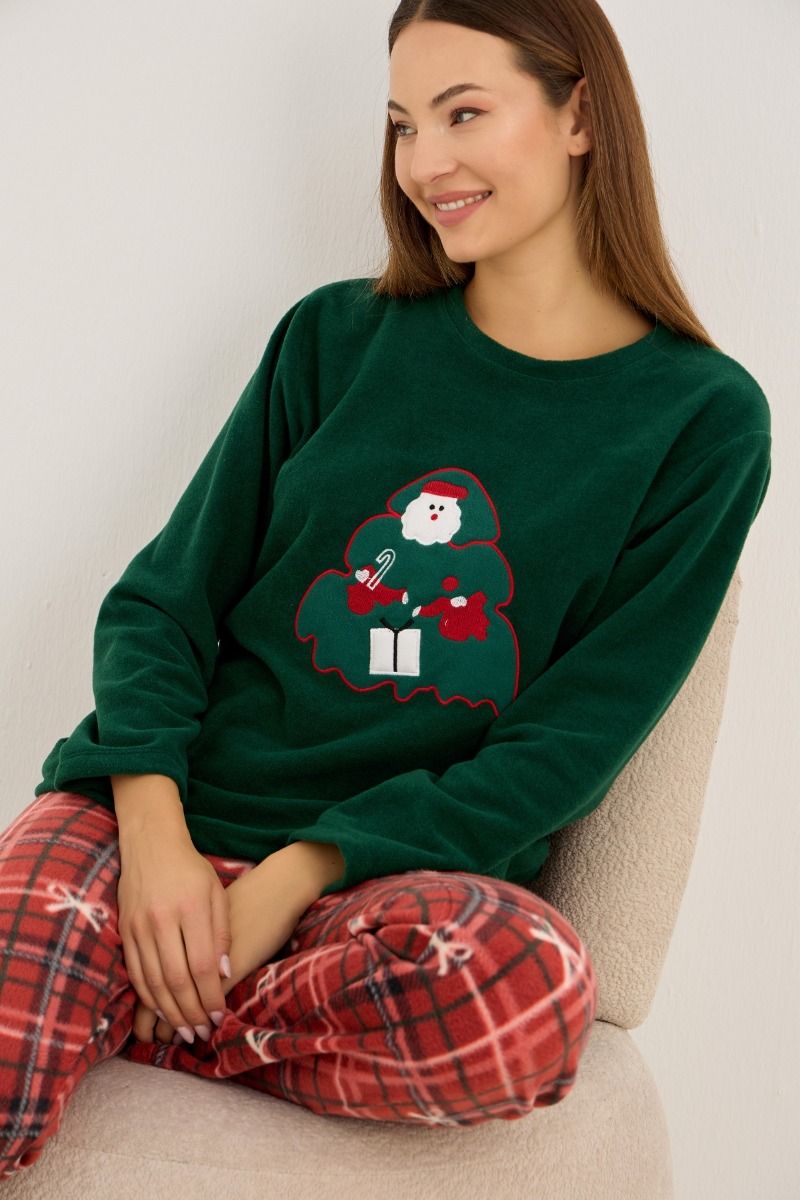 Γυναικεία Πιτζάμα Fleece "Siyah Inci" SANTA