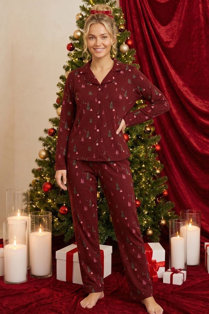 Γυναικεία Πιτζάμα Thermal "siyah inci" XMAS TREES
