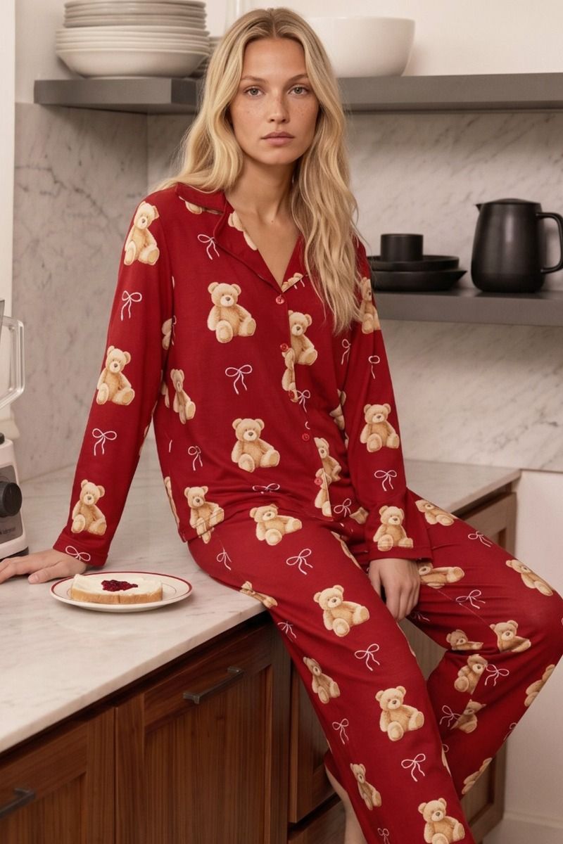 Γυναικεία Πιτζάμα Thermal "siyah inci" SWEET TEDDY