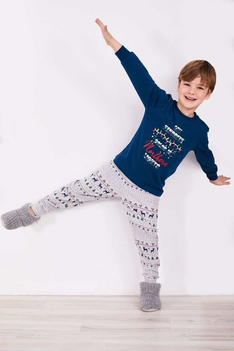 Παιδική χειμωνιάτικη πιτζάμα για αγόρι "Roly Poly" LIGHTS BOY
