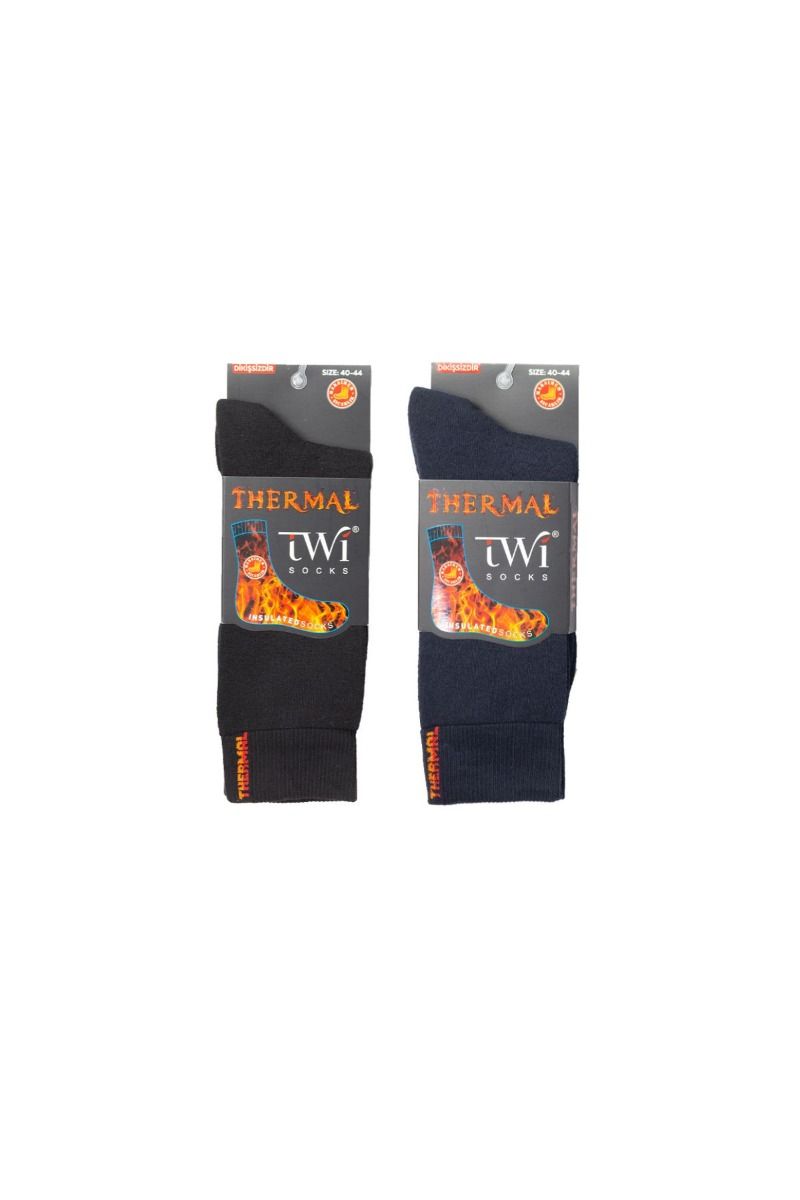 Ανδρικές Κάλτσες Ισοθερμικές δυαδα πετσετε εσωτερικα μαυρο μπλε πολυεστερας