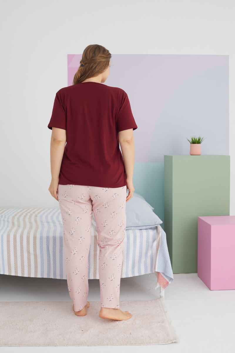 Γυναικεία Καλοκαιρινή Πιτζάμα Plus Size Sexen GROW Βαμβακερή