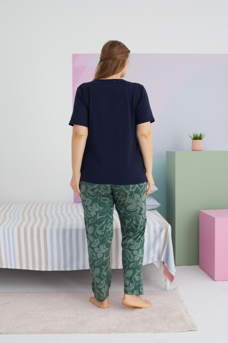 Γυναικεία Καλοκαιρινή Πιτζάμα Plus Size Sexen LOVELY Βαμβακερή