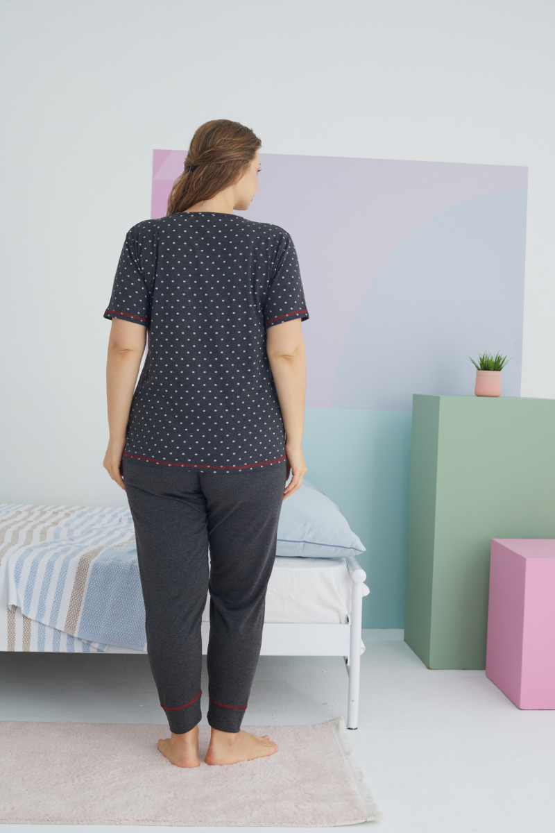 Γυναικεία Καλοκαιρινή Πιτζάμα Plus Size Sexen ALL DOTS