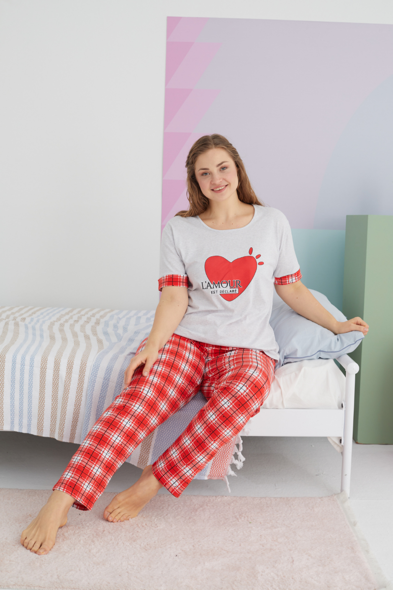 Γυναικεία καλοκαιρινή Πιτζάμα Plus Size Sexen CALLA Βαμβακερή