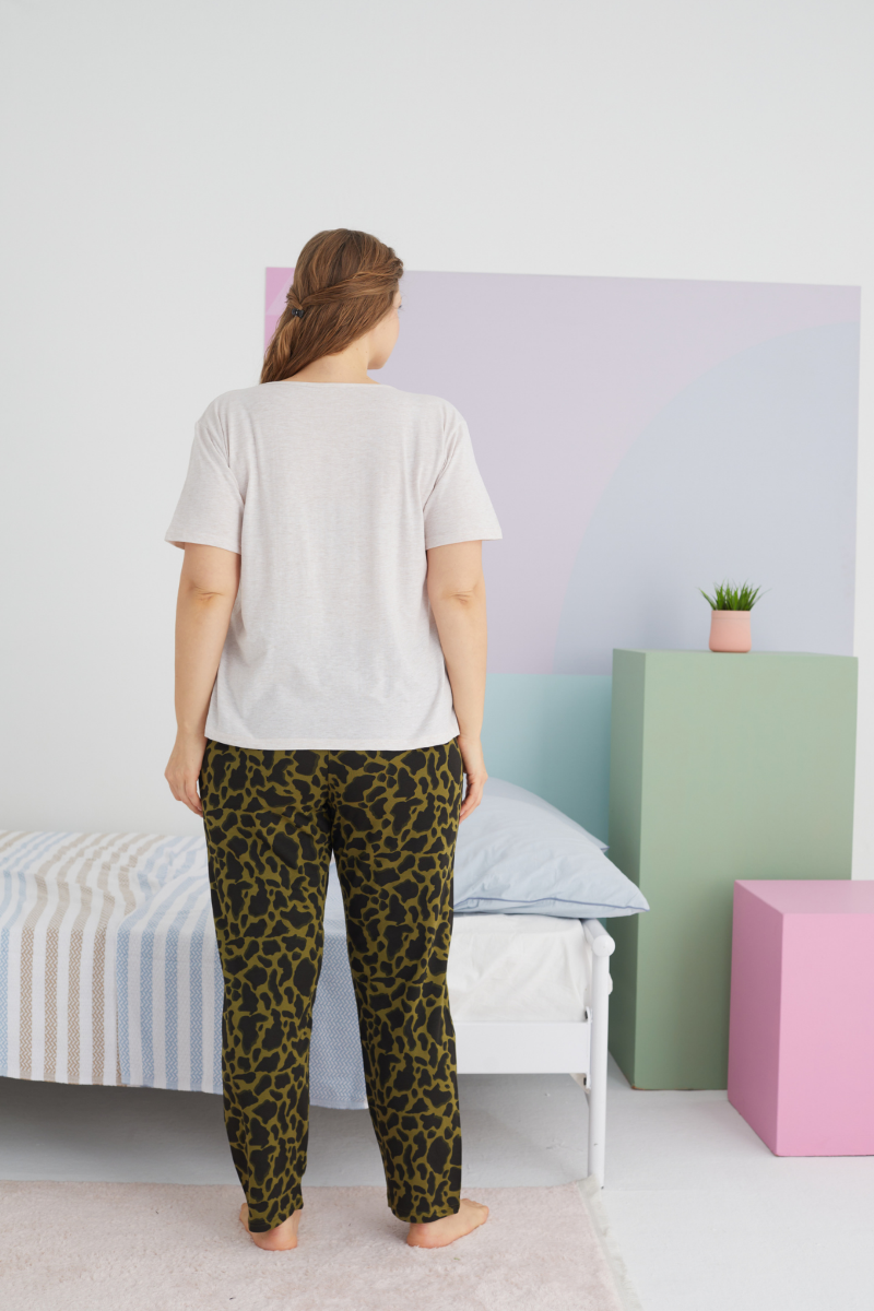 Γυναικεία Καλοκαιρινή Πιτζάμα Plus Size Sexen CLOVER Βαμβακερή