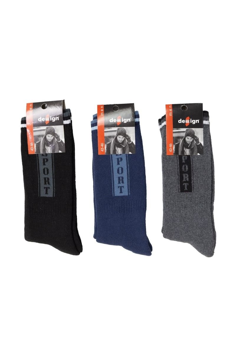Ανδρικές Αθλητικές κάλτσες Mark τριαδα μπλε μαυρο γκρι πετσετε