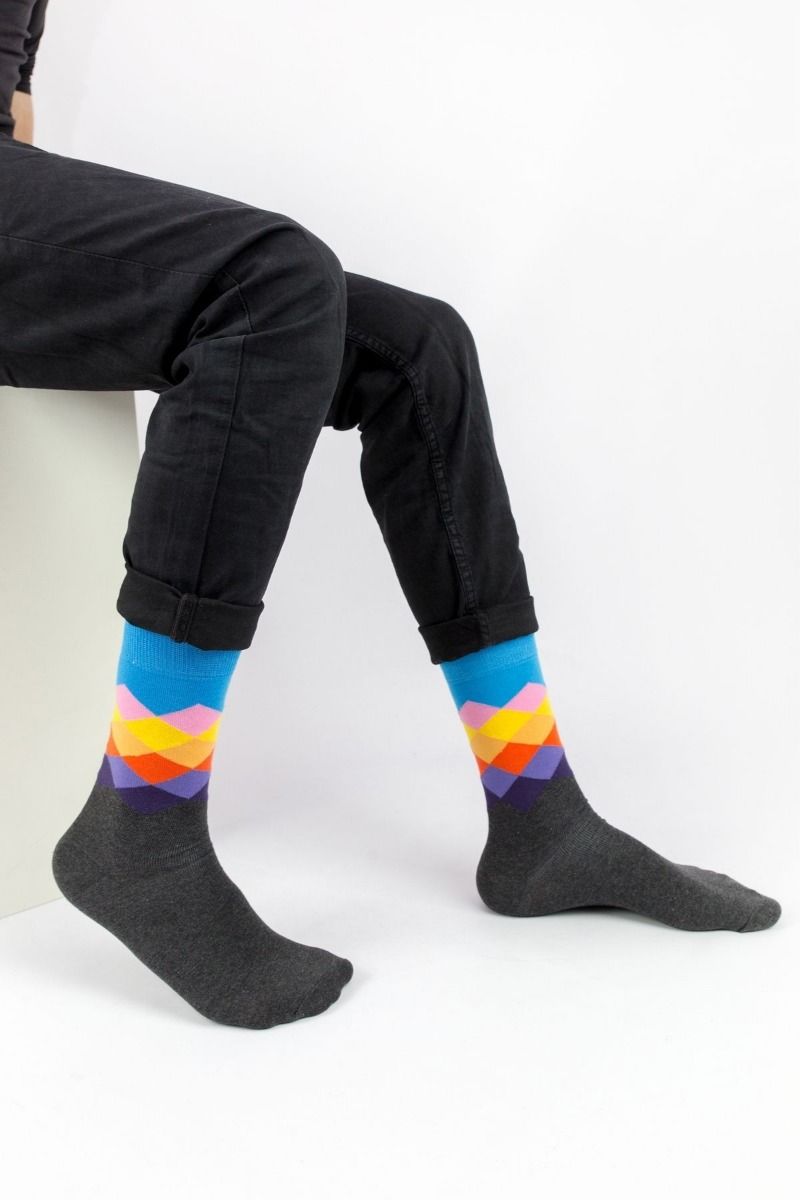 Ανδρικές - Εφηβικές Fashion Κάλτσες Crazy Socks RHOMBUS I