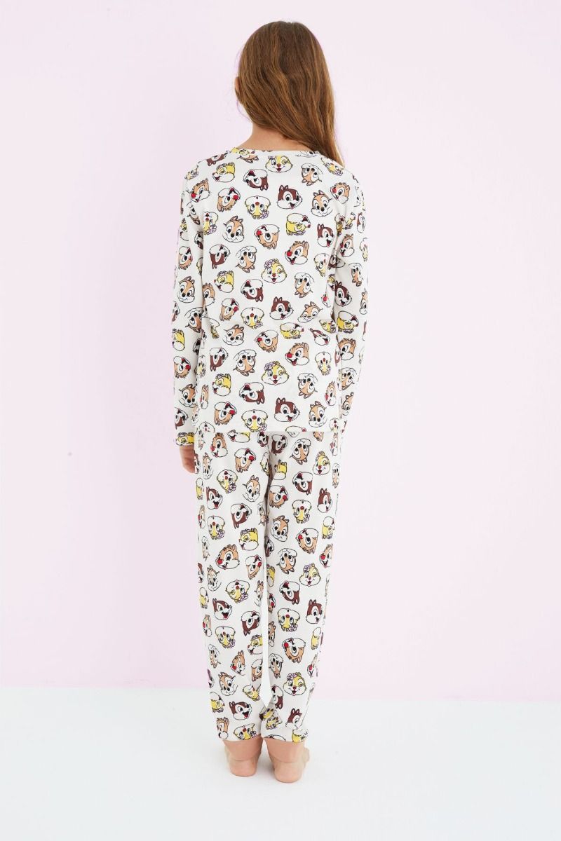 Κοριτσίστικη χειμωνιάτικη πιτζάμα βαμβακερή με ζωάκια καφέ