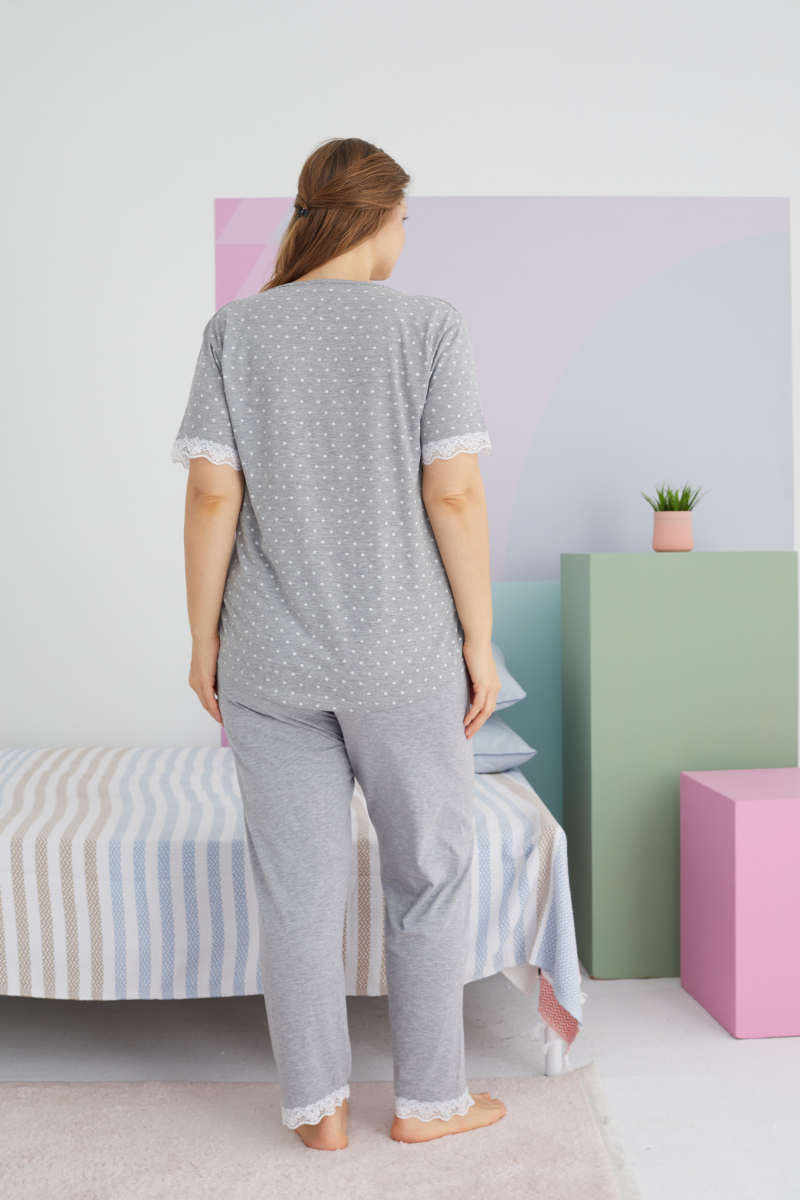 Γυναικεία Καλοκαιρινή Πιτζάμα Plus Size Sexen VIOLET Βαμβακερή