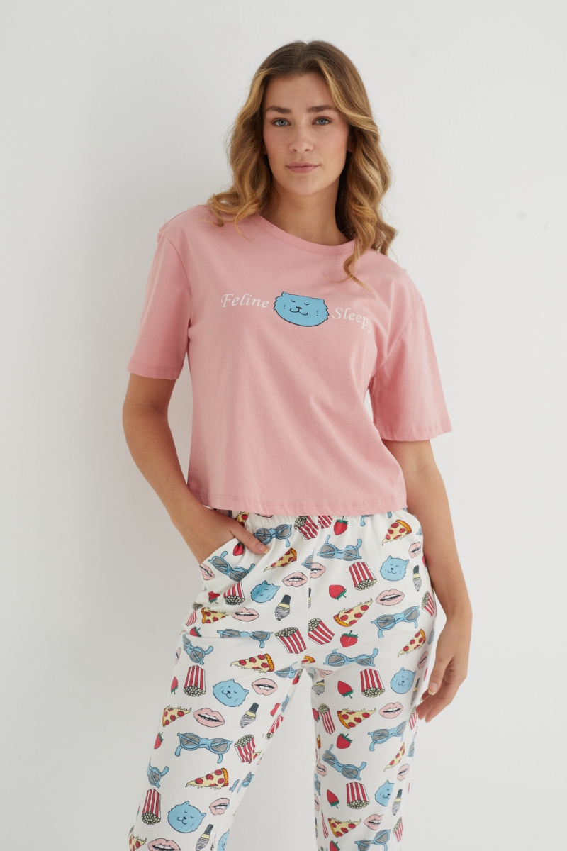 Γυναικεία Καλοκαιρινή Πιτζάμα Ipektenim BOBCAT Βαμβακερή