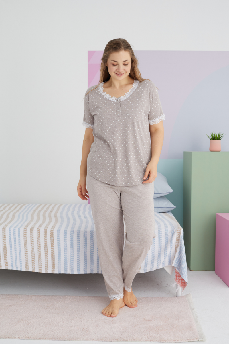 Γυναικεία Καλοκαιρινή Πιτζάμα Plus Size Sexen ABERDEEN Βαμβακερή