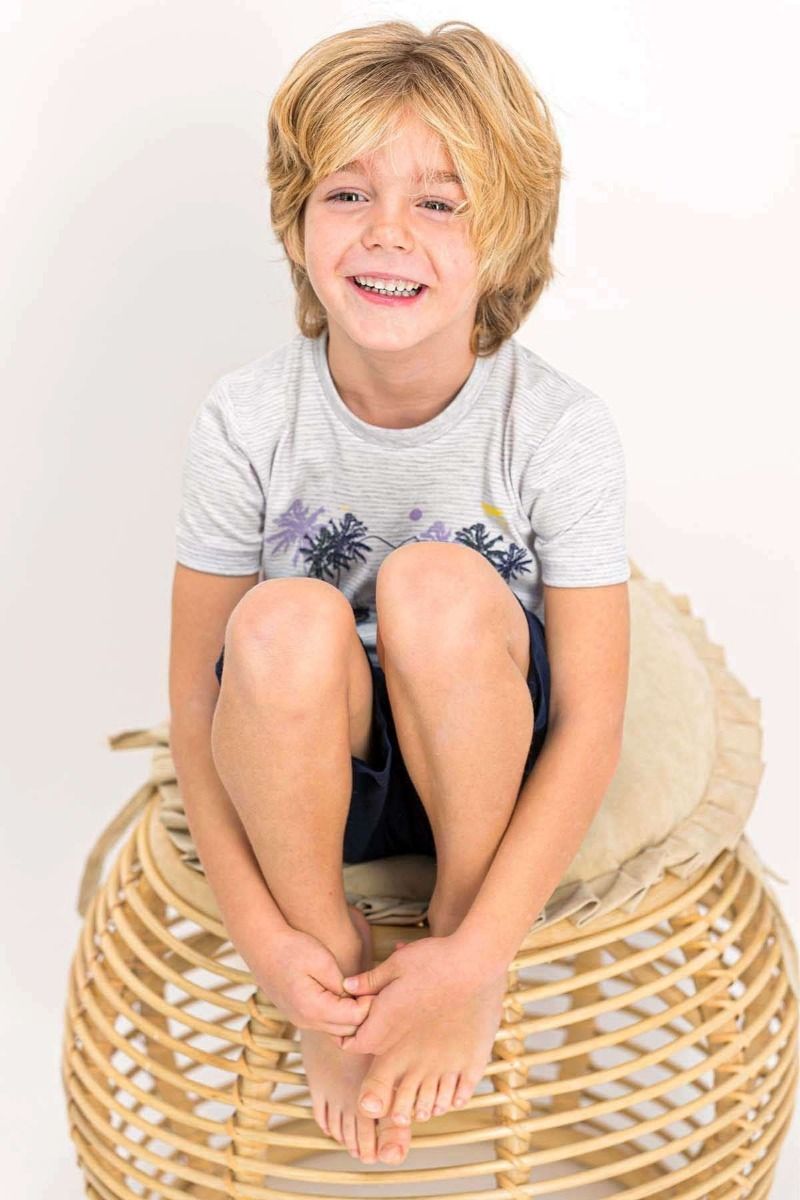 Καλοκαιρινή αγορίστικη παιδική πιτζάμα με δέντρα βαμβακερή σορτσάκι