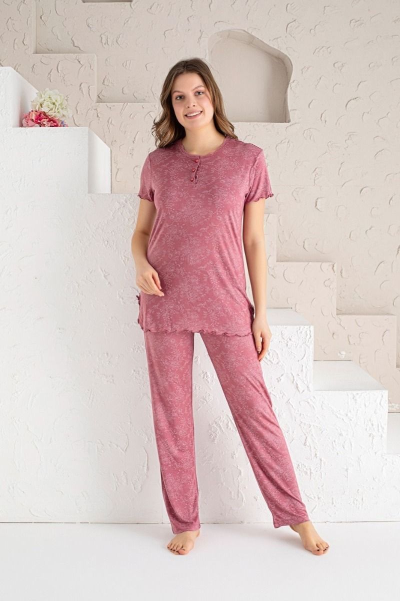 Γυναικεία πιτζάμα κοντομάνικη καλοκαιρινή σάπιο μήλο βισκόζη