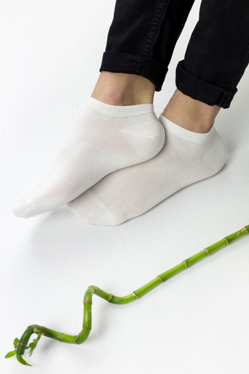 Ανδρικές κάλτσες σοσόνια Bamboo Design WHITE MEN 3 ζευγάρια