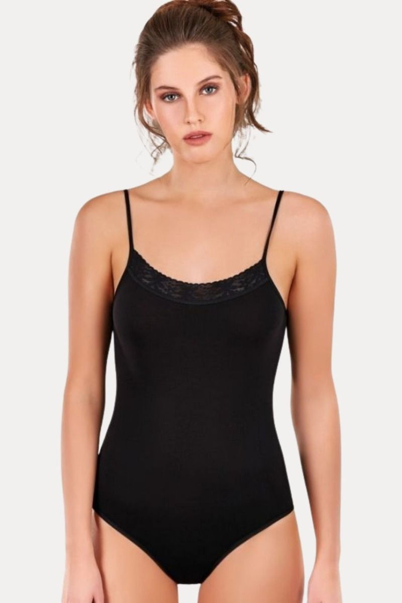 Κορμάκι Τιράντα Berrak LACE BLACK