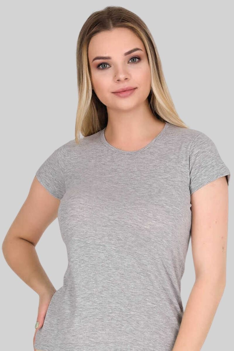 Γυναικείο Φανελάκι Κοντομάνικο Berrak PLAIN λευκο γκρι