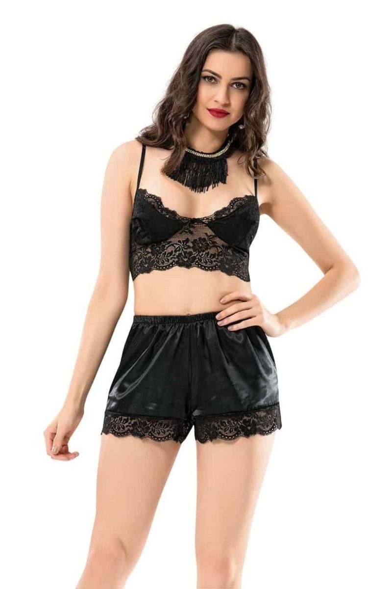 Σετ Πιτζάμα Bralette Με Ρόμπα Moongirl ELEONORA με δαντελα