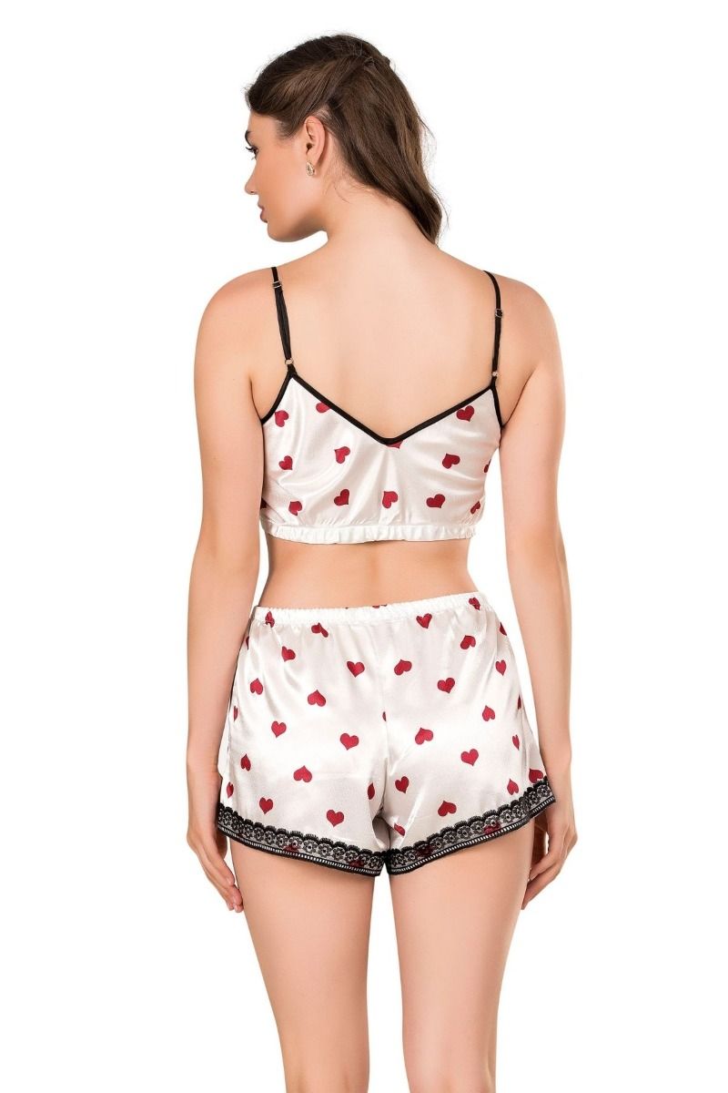 Γυναικείο σετ bralette με ρόμπα GRACE πουα καρδιες δαντελα