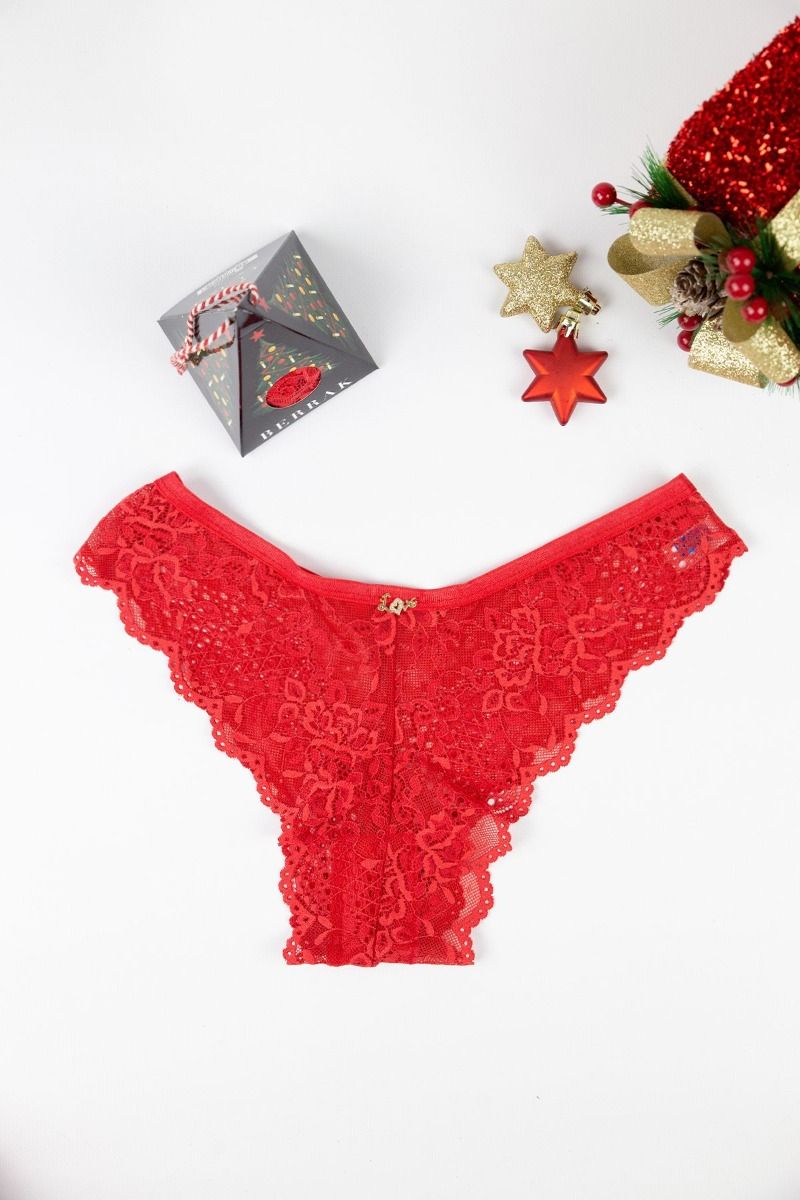 Γυναικείο Brazilian Berrak LOVE από δαντέλα με κουτί