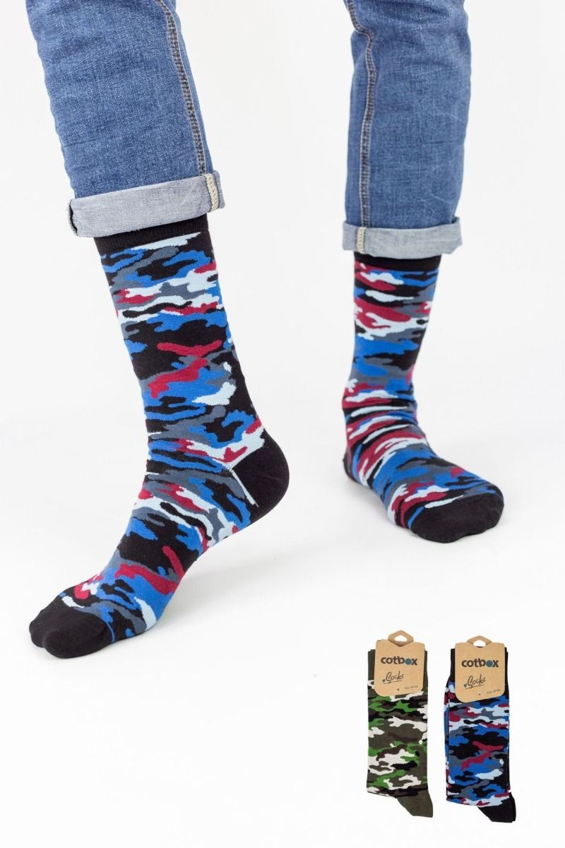 Ανδρικές Casual Κάλτσες Cotbox MILITARY PATTERN I 2 τεμάχια