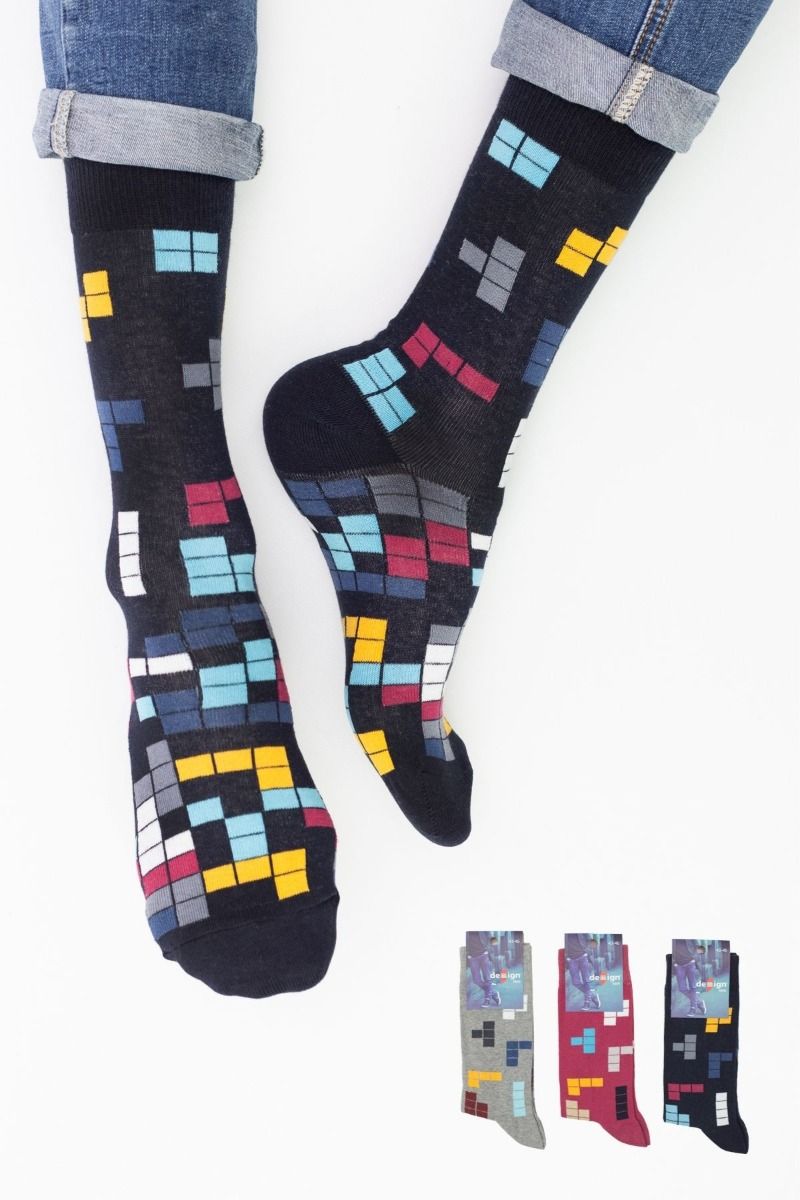 Ανδρικές Casual Κάλτσες Design TETRIS II 3 ζευγάρια