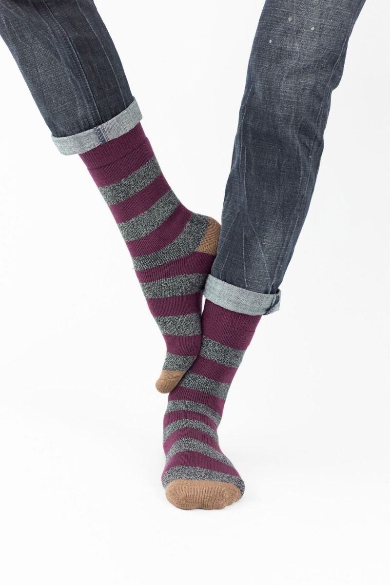 Ανδρικές κάλτσες πετσετέ Crazy Socks BORDO