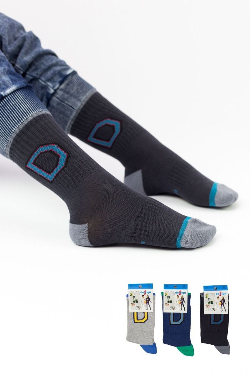 Αγορίστικες παιδικές κάλτσες 3 ζευγάρια με σχέδιο D
