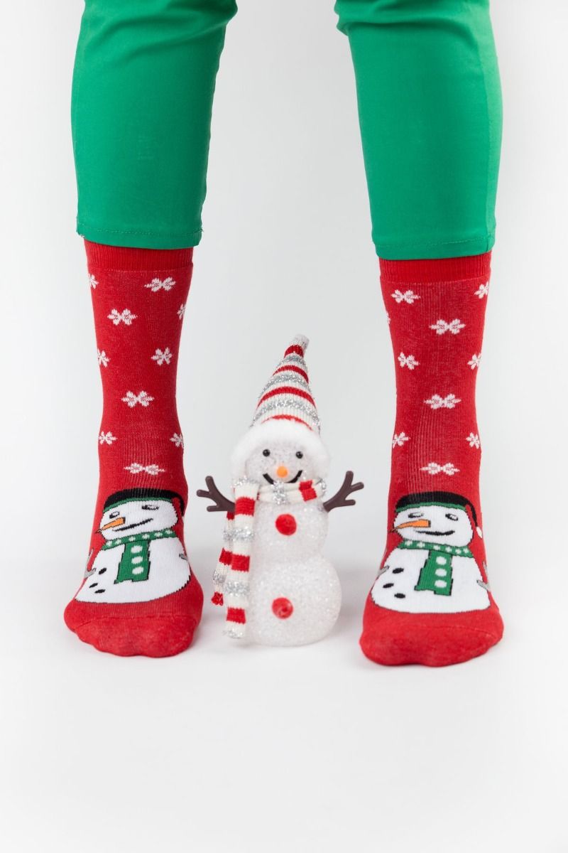 Γυναικείες χριστουγεννιάτικες κάλτσες πετσετέ Design SNOW 3 ζευγάρια